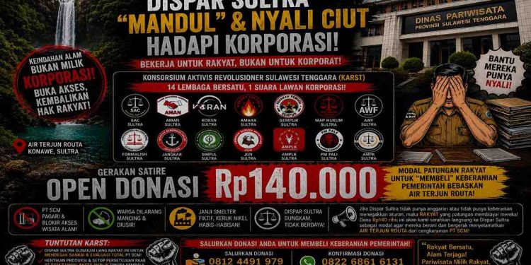 Dispar Sultra ‘Mati Suri’, KARST Gelar Open Donasi Rp140 Ribu Modal Patungan Rakyat untuk ‘Membeli’ Keberanian Pemerintah