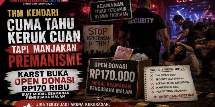 Marak Kekerasan di THM Kendari, Konsorsium Aktivis Gelar Aksi Satire Donasi Rp170 Ribu